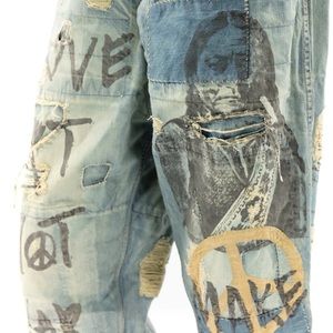 IN SEARCH OF Magnolia Pearl Make Art Not War jeans ******NOT FOR SALE-ISO*****